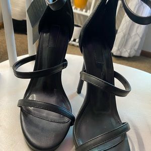 Black straps heels
